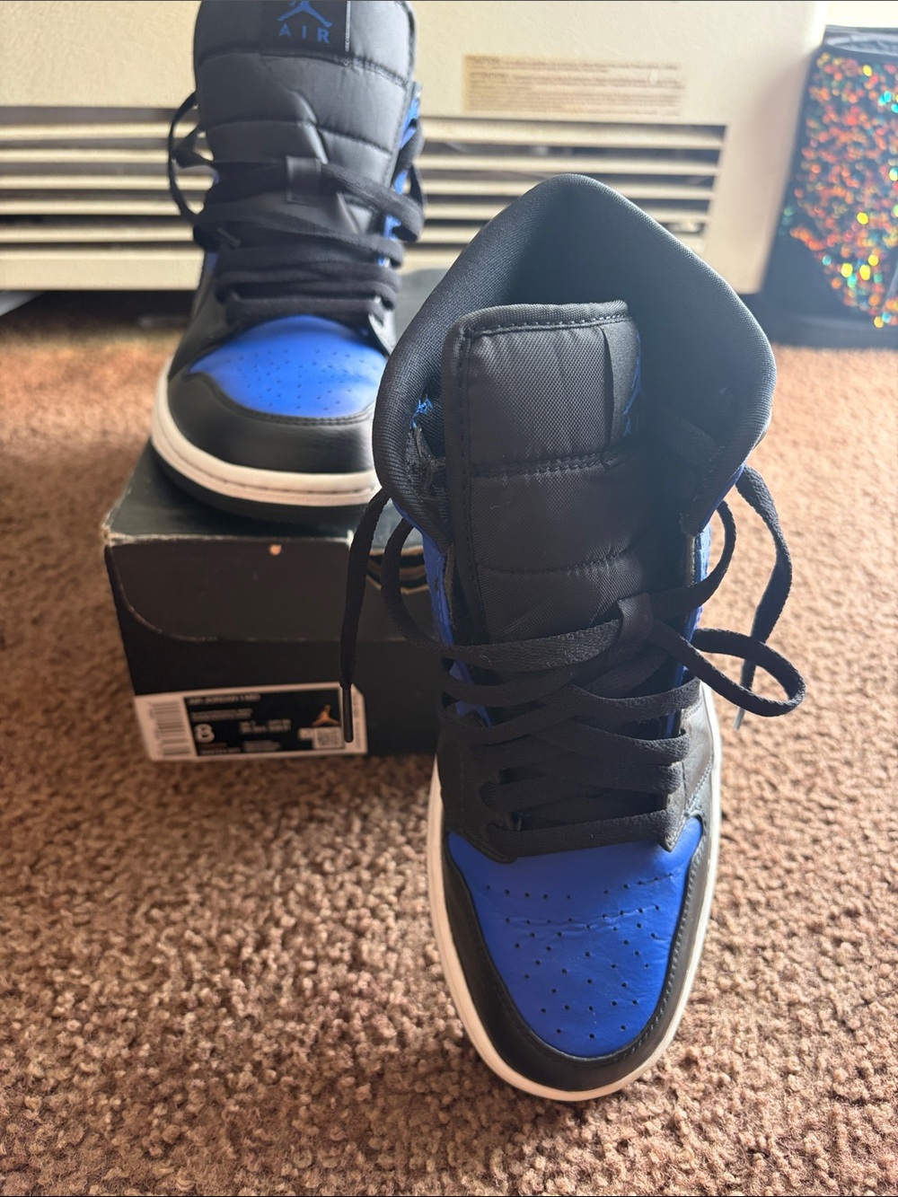 Jordan Men’s High Top Sneakers Black and Blue